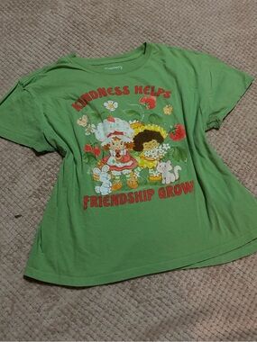 Strawberry Shortcake Green "Kindness Helps Friendship Grow" Kids Tee